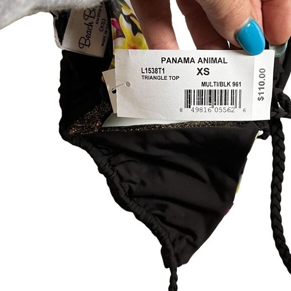 Beach Bunny Panama Animal Reversible Bikini Top nwt - Picture 4 of 5